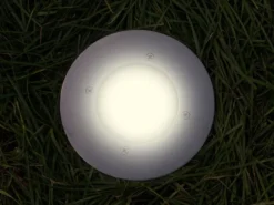 Solar LED Bodeneinbaustrahler 8er SET für Außen, Edelstahl rund Ø14cm IP67