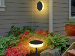 Solarleuchte mit abnehmbaren Erdspieß, auch zur Wandmontage geeignet Ø15cm