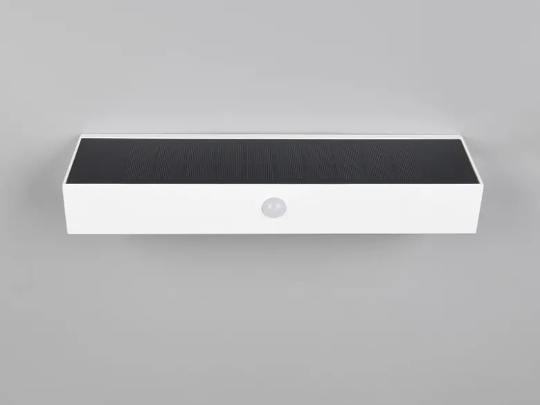 Solar Wandleuchte SILVES auch per USB aufladbar mit Bewegungsmelder, Breite 30cm