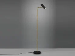 Stehlampe MARLEY in Messing / Schwarz, Spot schwenkbar, Höhe 151cm