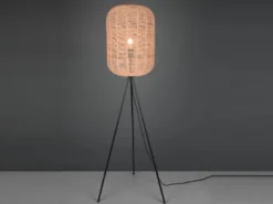 Stehlampe RUNA Dreibein mit Korbgeflecht Lampenschirm aus Sisal, Höhe 150cm
