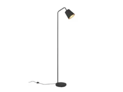 Stehleuchte BUDDY Spot schwenkbar, Metall & Stoffschirm Schwarz/Gold, Höhe 148cm