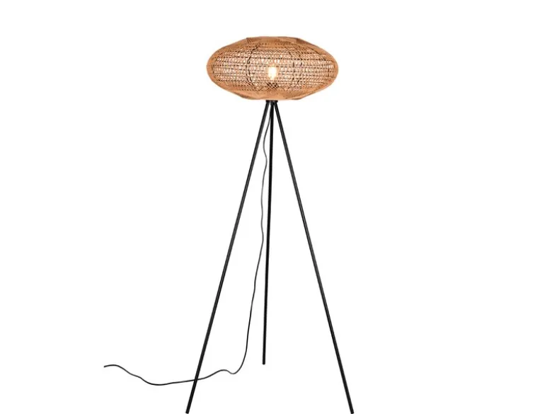 Stehleuchte HEDDA Dreibein mit Korbgeflecht aus Sisal, Höhe 150cm