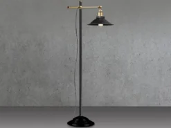 Stehleuchte LENIUS mit schwenkbarem Metallschirm Schwarz, Höhe 155cm