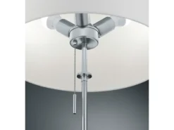 Stehleuchte LYON Silber mit Stoffschirm Weiß, Höhe 138-180cm verstellbar