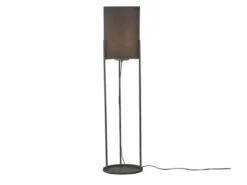Stehleuchte SPENZER Schwarz mit Stoffschirm innen Gold, Höhe 114cm