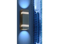 2 Stk Edelstahl LED Außenwandleuchte STRIPES, Fassadenbeleuchtung, Up& Downlight