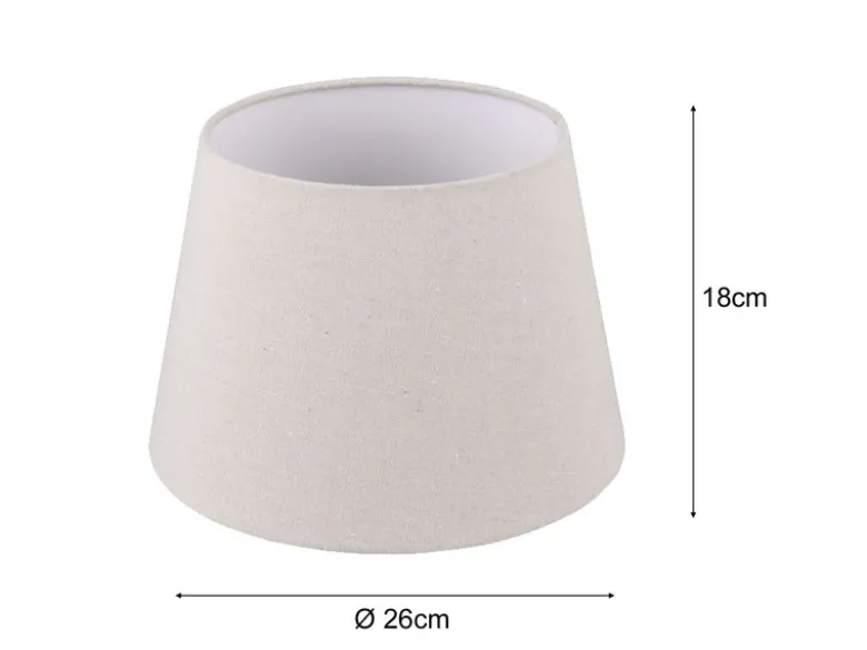 Stoff Lampenschirm NELDE Creme Weiß für E27 Tischlampen & Stehlampen, Ø 26cm