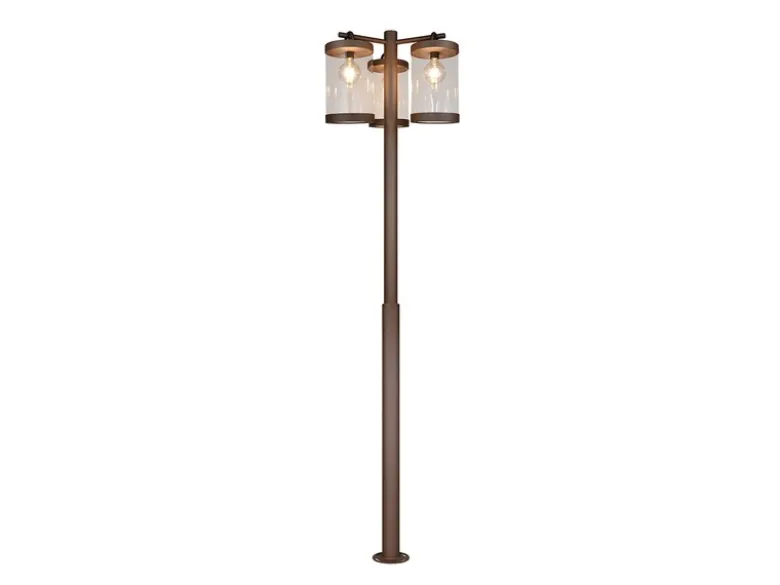 Straßenlaterne SAMBESI im Landhausstil, 3-flammig Rostoptik, Höhe 240cm