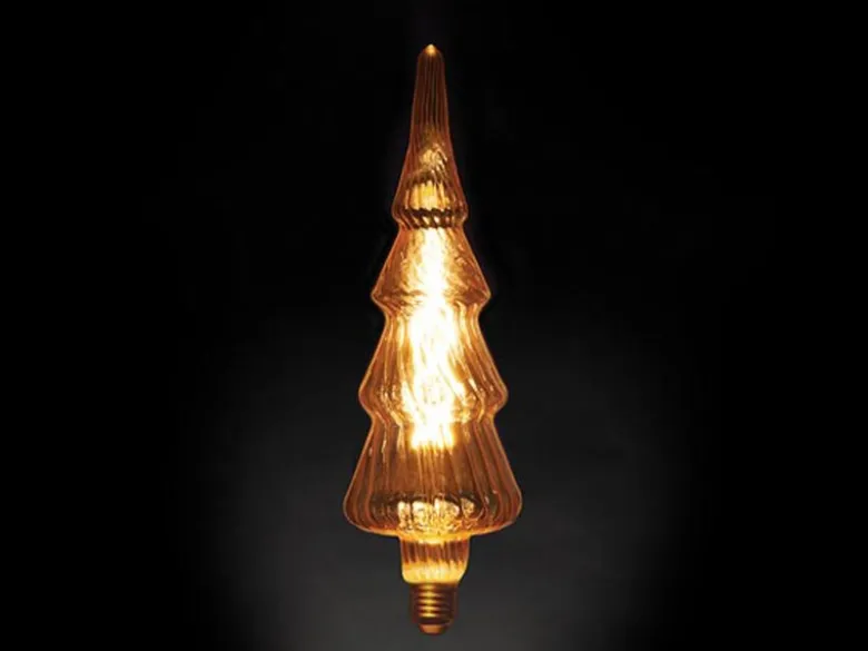 Tischlampe Beton Schwarz mit Deko LED Tannenbaum, Höhe 9cm