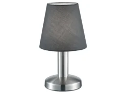Tischlampe MATS II Stoff Lampenschirm Grau Touchfunktion EIN/AUS, Höhe 24 cm