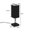 Tischlampe OLE mit Stoffschirm Schwarz & USB Ladestation, Höhe 35cm