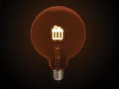 Tischlampe Würfel Grau mit Deko LED Glühbirne Geschenk, Quadrat 9cm