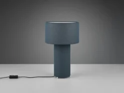 Tischleuchte BALE Korpus und Lampenschirm Stoff Blau, Höhe 40cm