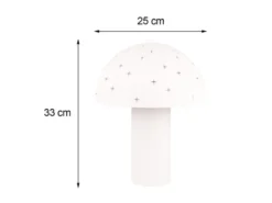 Tischleuchte SETA aus Metall Weiß, Lampenschirm mit Dekorstanzung, Höhe 33 cm