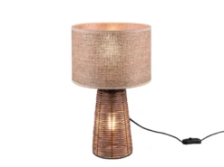 Tischleuchte STRAW aus Naturmaterial Rattan Braun, Höhe 40cm