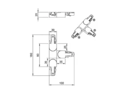 T-Verbinder Schwarz für 2-Phasen Schienensystem DUOline, Schutzleiter RECHTS