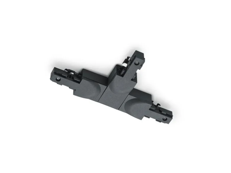 T-Verbinder Schwarz für 2-Phasen Schienensystem DUOline, Schutzleiter RECHTS