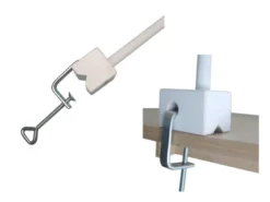 Universal XL Mobilehalter Holz weiß gelaugt, mit fröhlichem Mobile SEGELSCHIFFE
