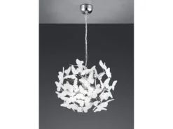 Verspielte LED Pendelleuchte 4 flammig mit bunten Schmetterlingen, Ø 50cm