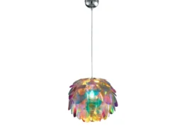 Verspielte Pendelleuchte CLOVER mit bunten Kunststoffblättern, Ø 40cm