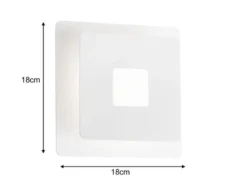 Verstellbare LED Wandleuchte HENNES Weiß eckig, Höhe 18cm