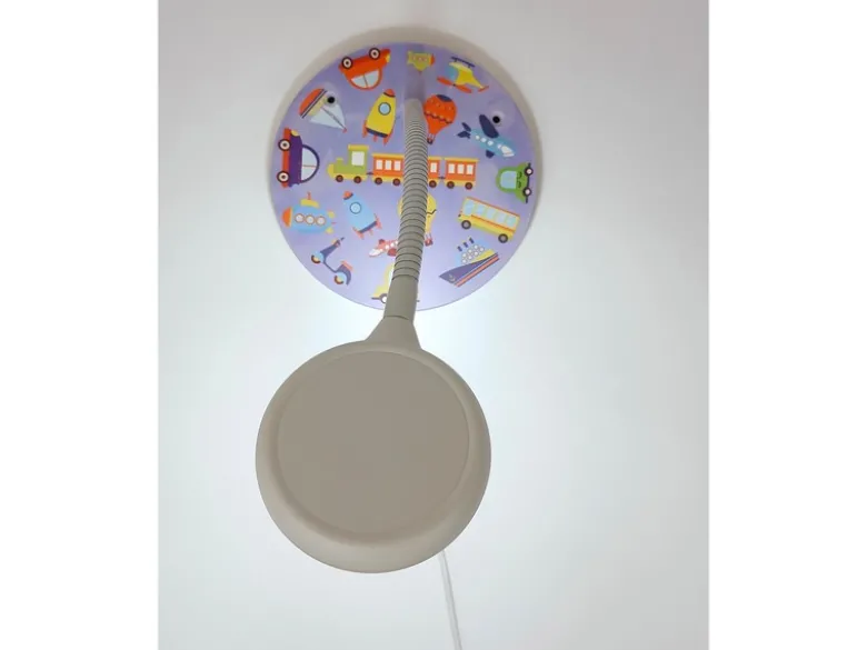 Wandlampe für Kinderzimmer mit Fahrzeug-Motiven, Flexarm, Höhe 20cm