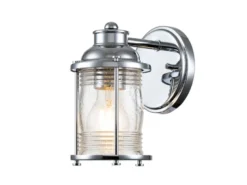 Wandlaterne ASHLAND BAY in Chrom für Badezimmer & Wohnraum, Höhe 21cm