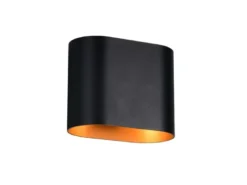 Wandleuchte ALANI mit Up & Down Lichteffekt Schwarz Gold, Breite 15cm