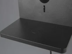Wandleuchte COMFORT mit Stecker, Schalter & Ladefunktion Schwarz, Höhe 31cm