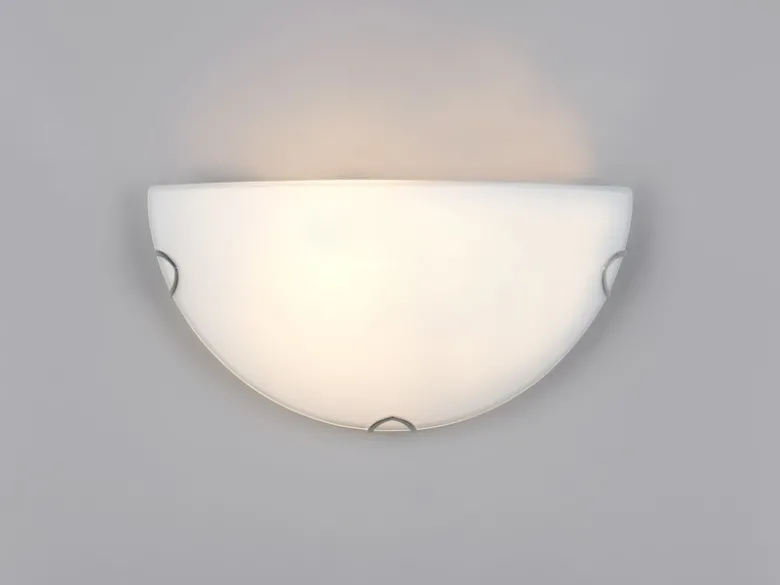 Wandleuchte LANA halbrund Glas Weiß, Breite 30cm