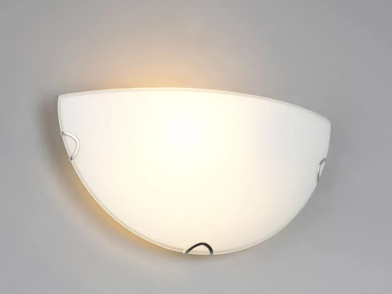 Wandleuchte LANA halbrund Glas Weiß, Breite 30cm