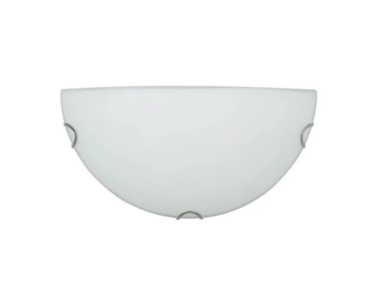 Wandleuchte LANA halbrund Glas Weiß, Breite 30cm