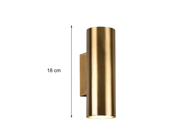 Wandleuchte MARLEY Up and Down Altmessing, Höhe 18cm