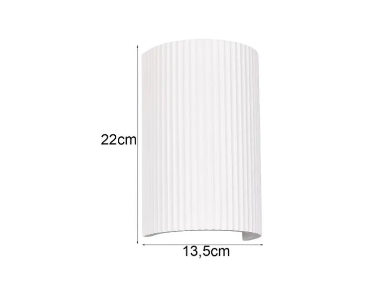 Wandleuchte RAPOSA halbrund aus Gips mit Up and Down Lichteffekt, Höhe 22cm
