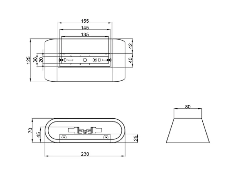 Wandleuchte SEPANTA aus Gips mit Up and Down Lichteffekt, Breite 23cm