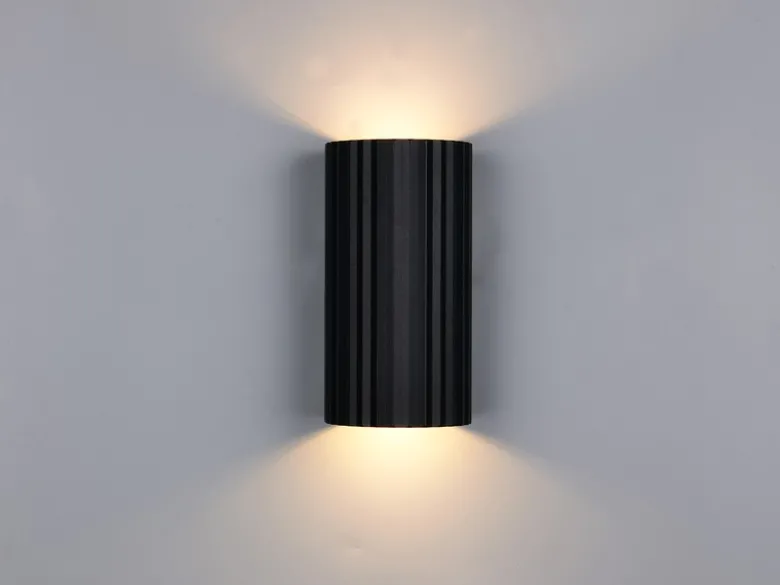 Wandleuchte SOKA mit Up and Down Lichteffekt, Metall Schwarz, Höhe 18cm