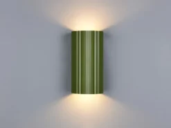 Wandleuchte SOKA mit Up and Down Lichteffekt, Metall Grün, Höhe 18cm