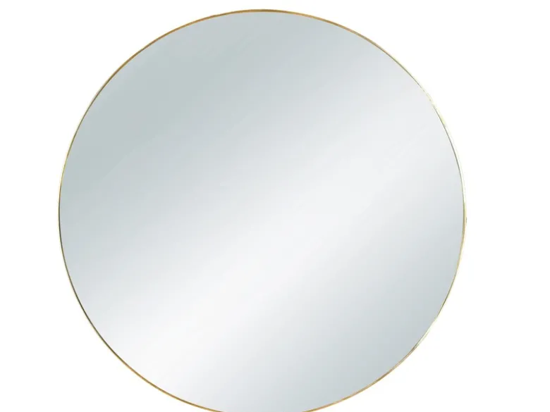 Wandspiegel MILA mit Rahmen Gold - Metallspiegel Ø50cm