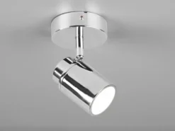 Wandstrahler Badezimmerlampe ANGELO Silber Chrom, Höhe 15,5cm