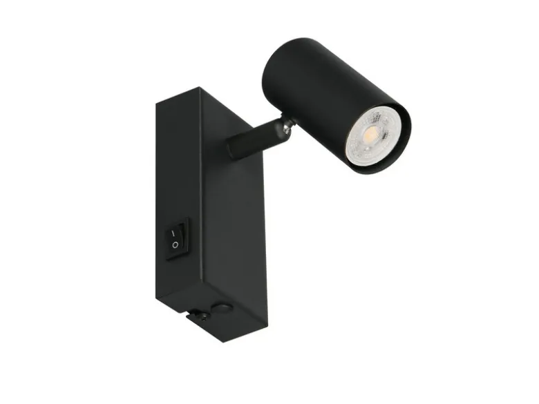 Wandstrahler TARYN Schwarz mit Schalter, Breite 6cm