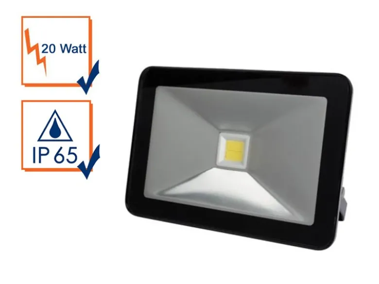 20 Watt LED Strahler ALU, 3000 Kelvin Warmweiß, IP65, 13x18cm