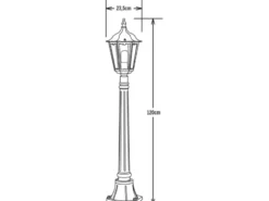 Wegeleuchte aus Aluminium Grün, antike E27 Gartenlaterne, Höhe 120cm