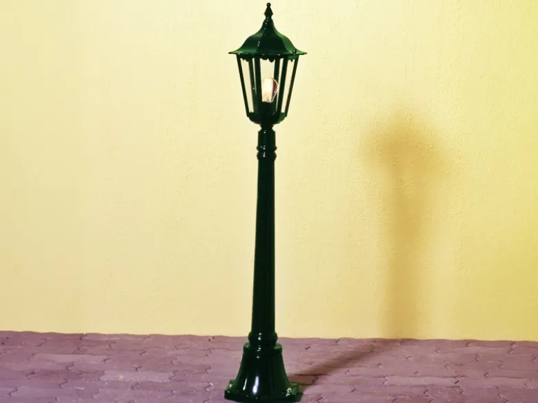 Wegeleuchte aus Aluminium Grün, antike E27 Gartenlaterne, Höhe 120cm