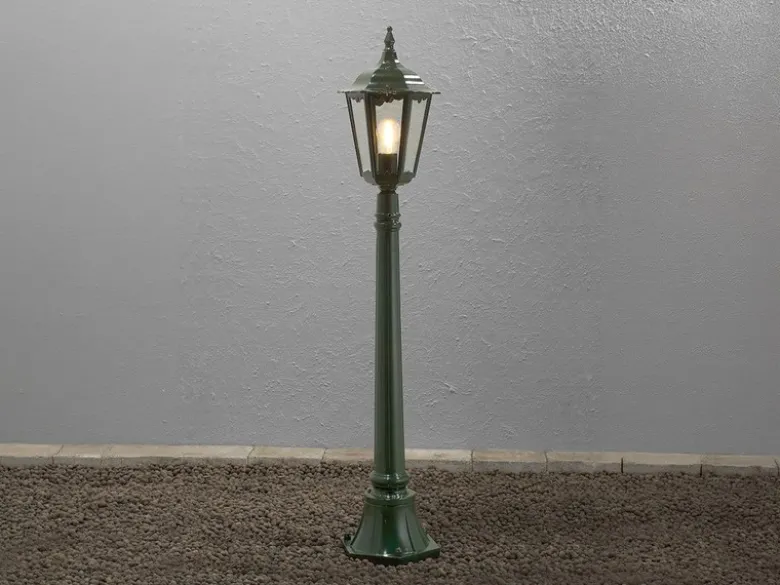 Wegeleuchte aus Aluminium Grün, antike E27 Gartenlaterne, Höhe 120cm