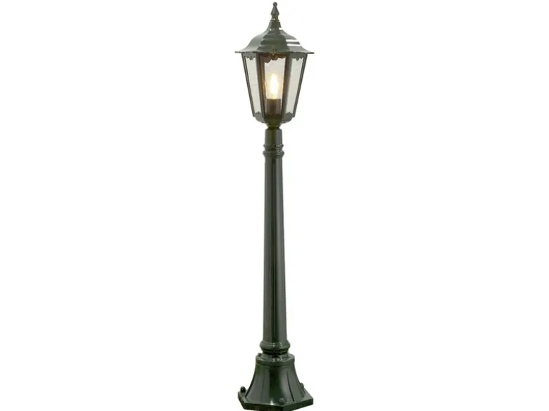 Wegeleuchte aus Aluminium Grün, antike E27 Gartenlaterne, Höhe 120cm