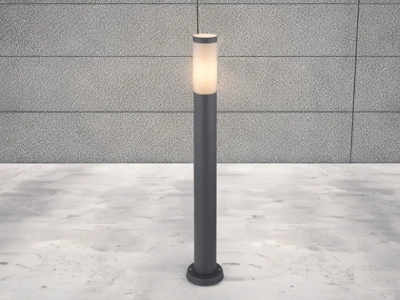 Wegeleuchte BOSTON aus Edelstahl in Anthrazit & Opal, Höhe 80cm