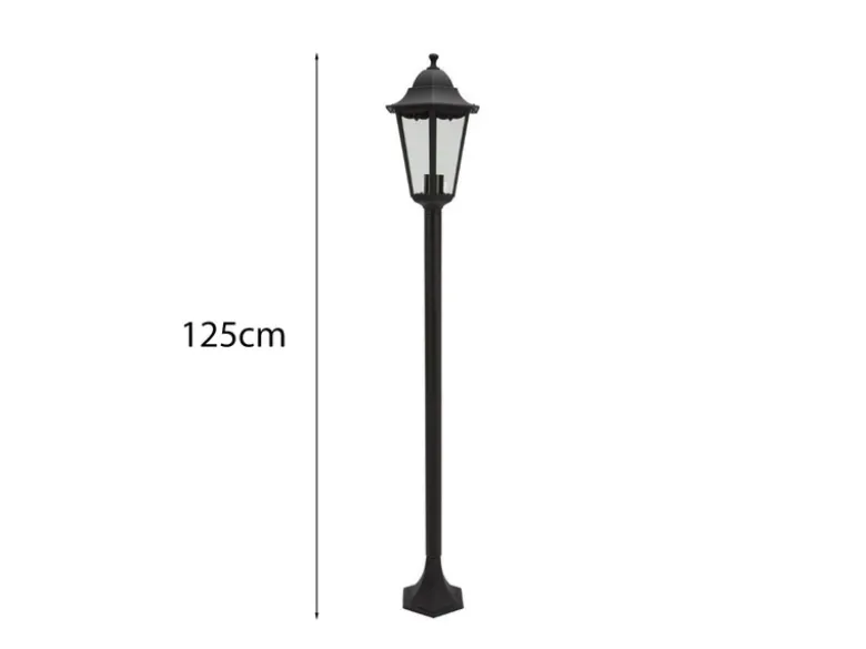 Wegeleuchte CLASSICO Gartenlaterne im Landhausstil, Schwarz, Höhe 125cm