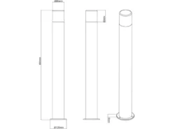 Wegeleuchte HOOSIC aus Aluminium in Anthrazit E27, Höhe 80cm