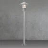 Wetterfeste Pollerleuchte HELSINGOR aus Edelstahl, Silber Höhe 100cm